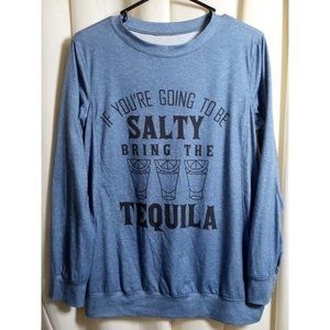 SHEIN Size Large Tequila Blue Long Sleeve Shirt -Barely Used